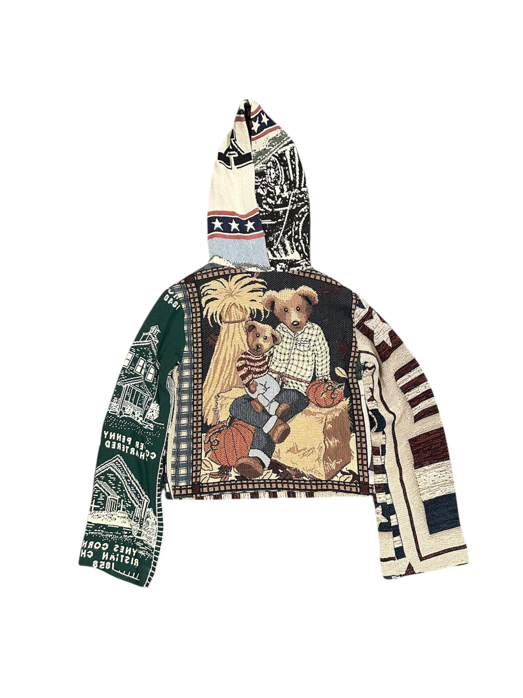 Size S 1/1 fall bears tapestry hoodie