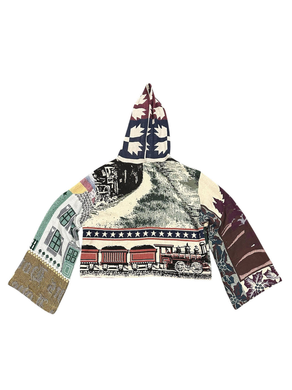 Size XL 1/1 train tapestry hoodie
