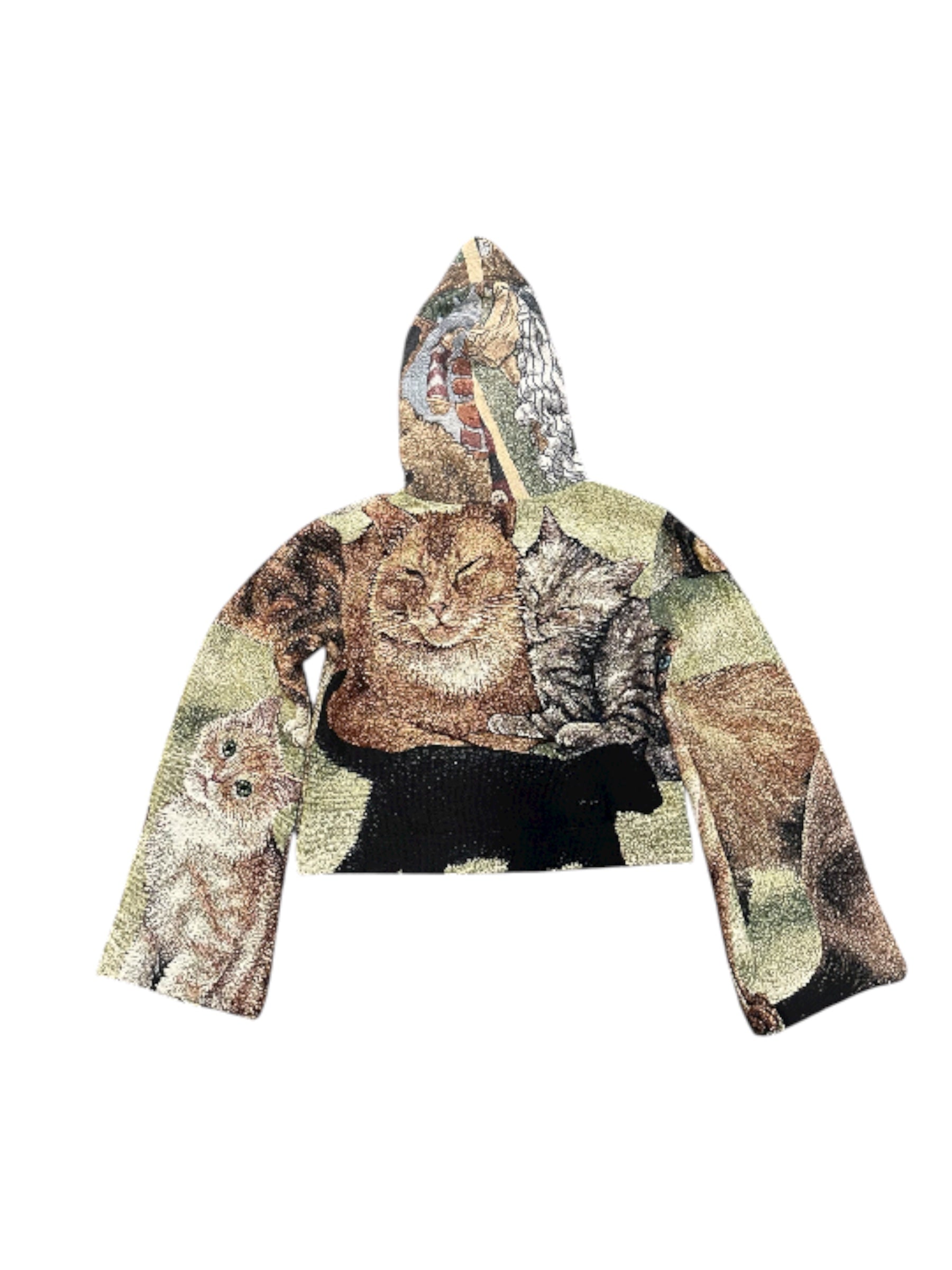 Size S 1/1 cats tapestry hoodie