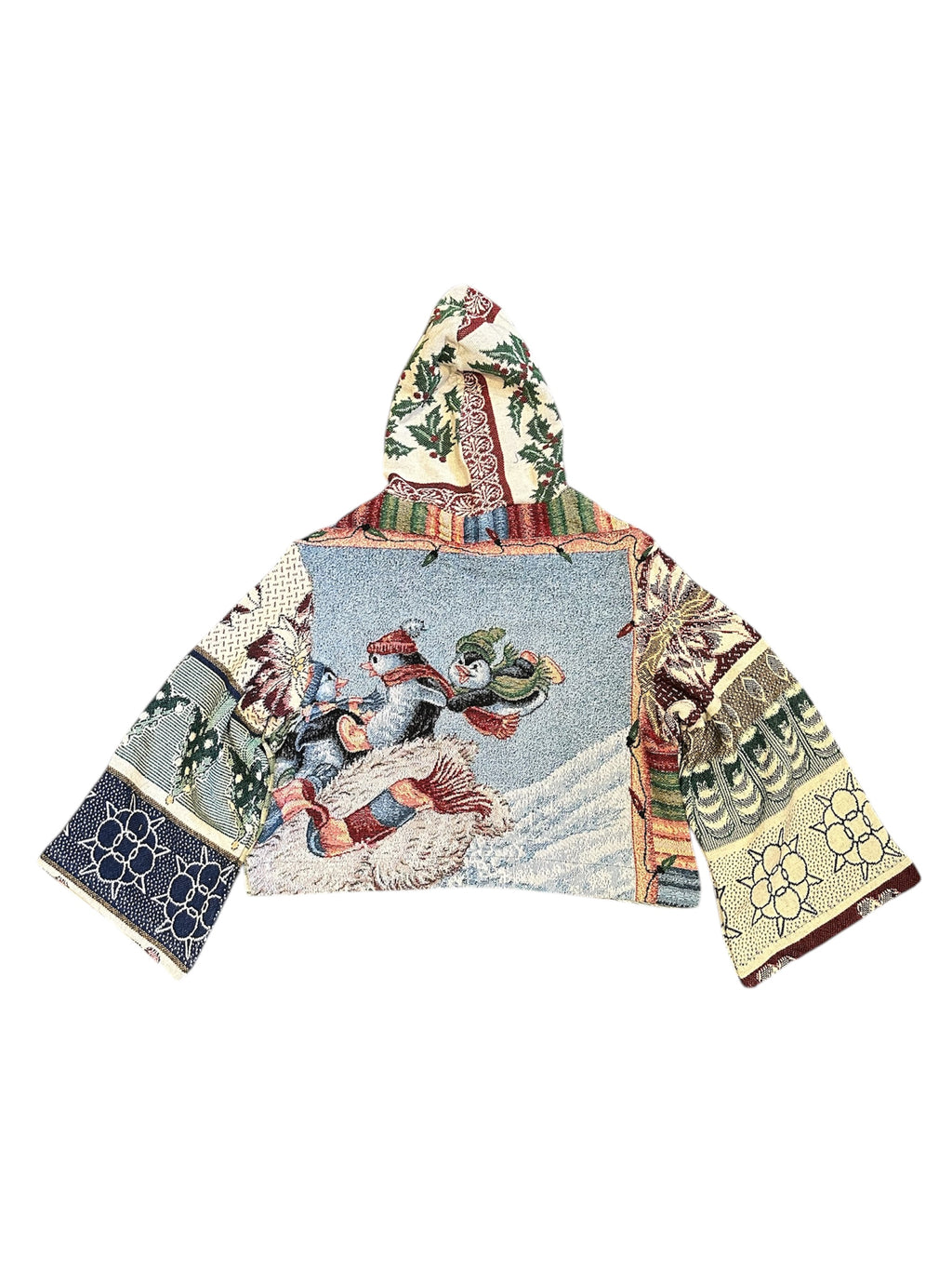 Size L 1/1 holiday bird house tapestry hoodie