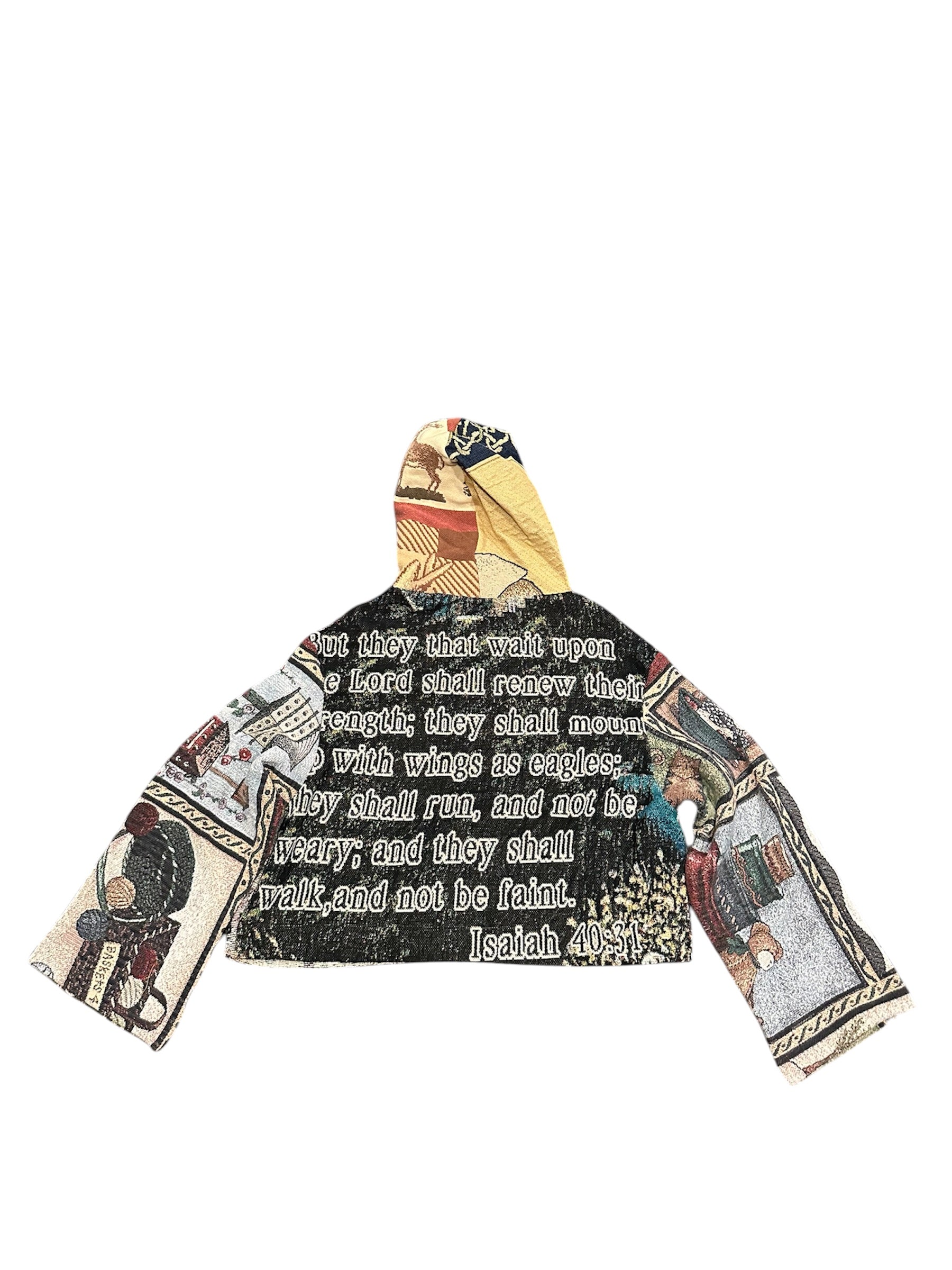 Size L 1/1 under his wings tapestry hoodie