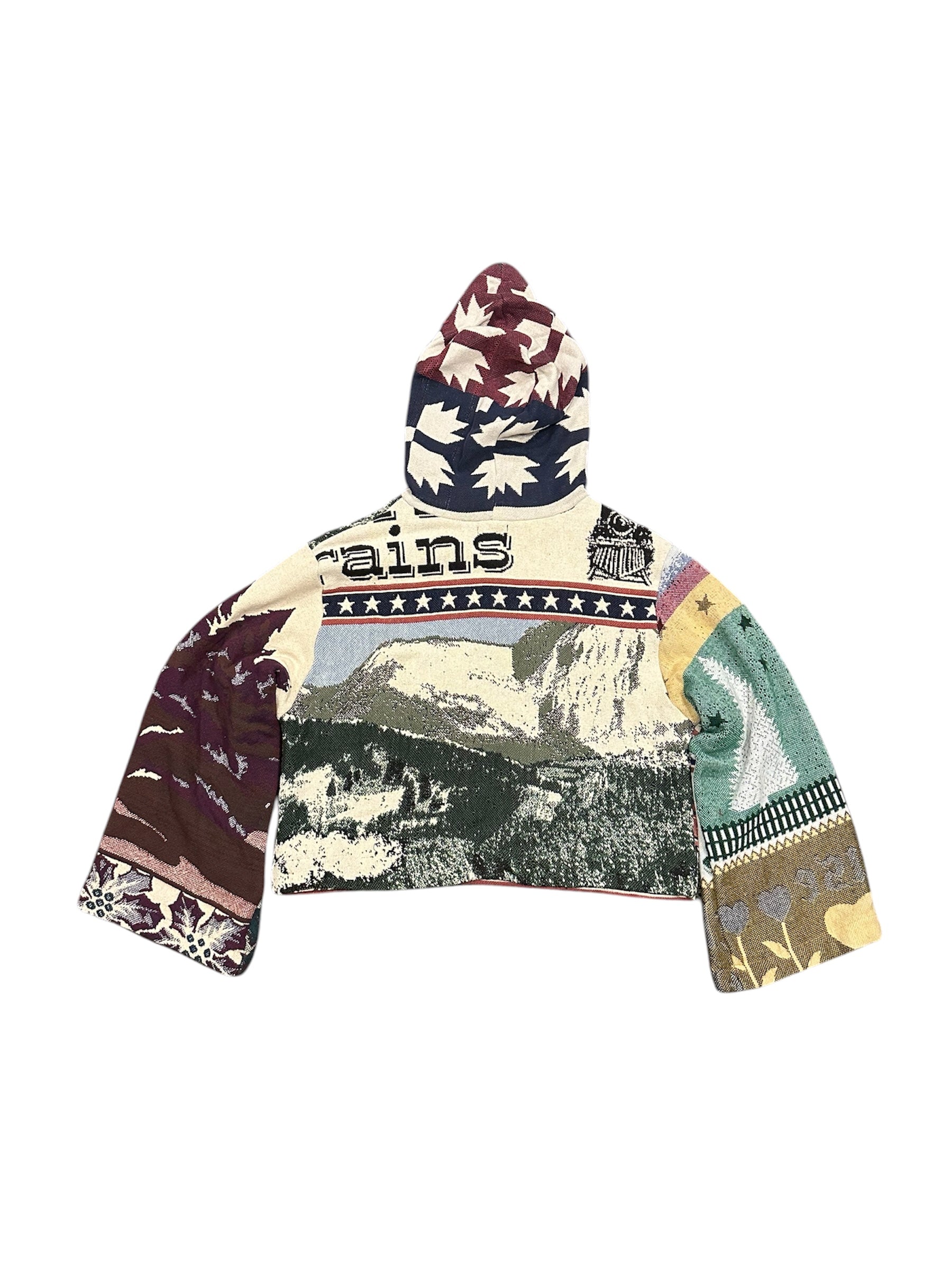 Size XL 1/1 train tapestry hoodie