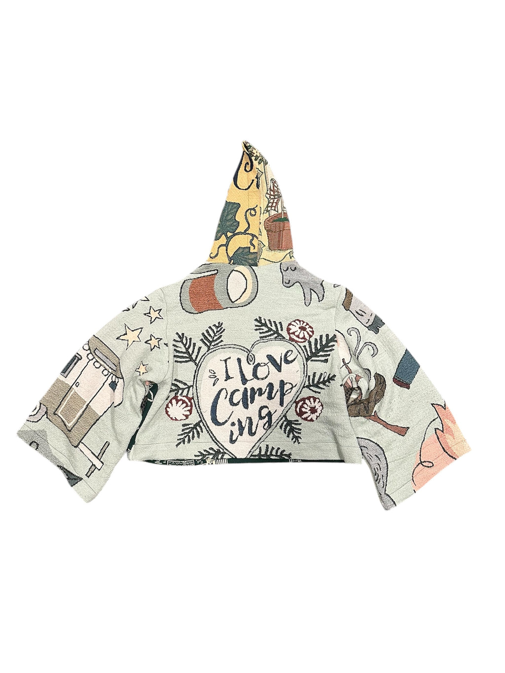 Size L 1/1 I love camping tapestry hoodie