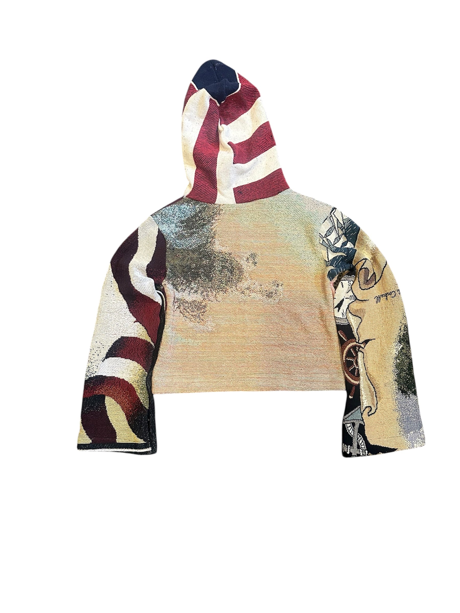 Size S 1/1 reverse flag tapestry hoodie
