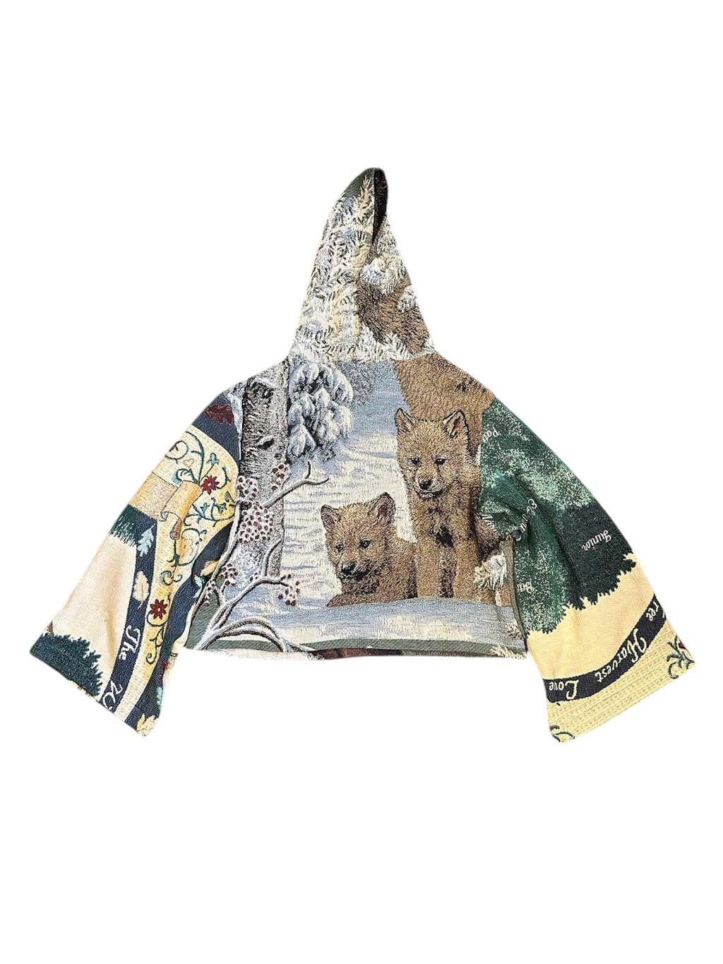 Size L 1/1 baby wolves tapestry hoodie