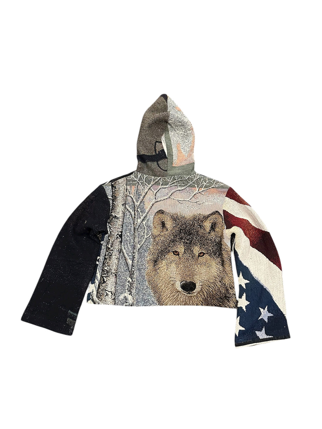 Size M 1/1 wolfusa tapestry hoodie