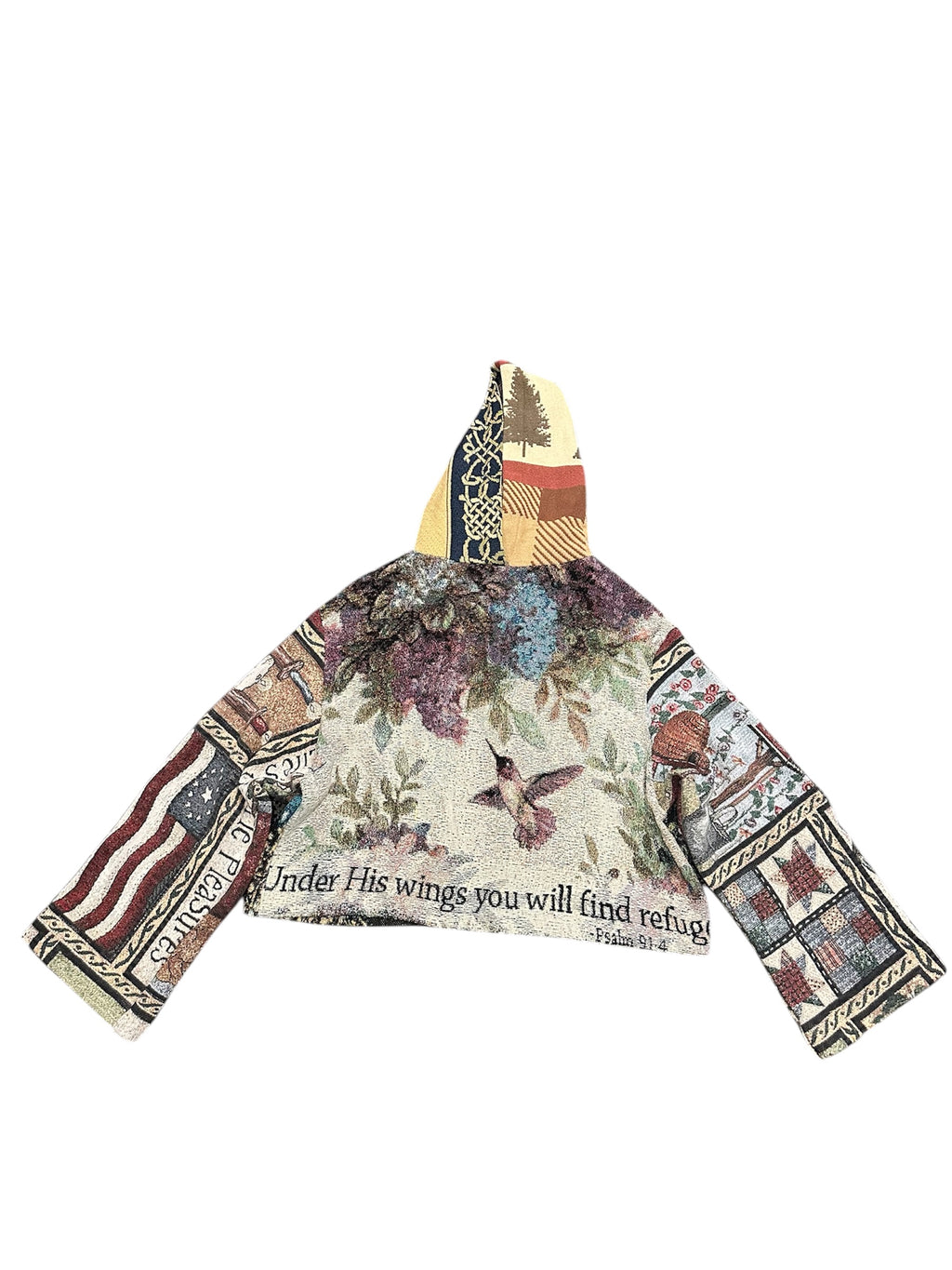 Size L 1/1 under his wings tapestry hoodie