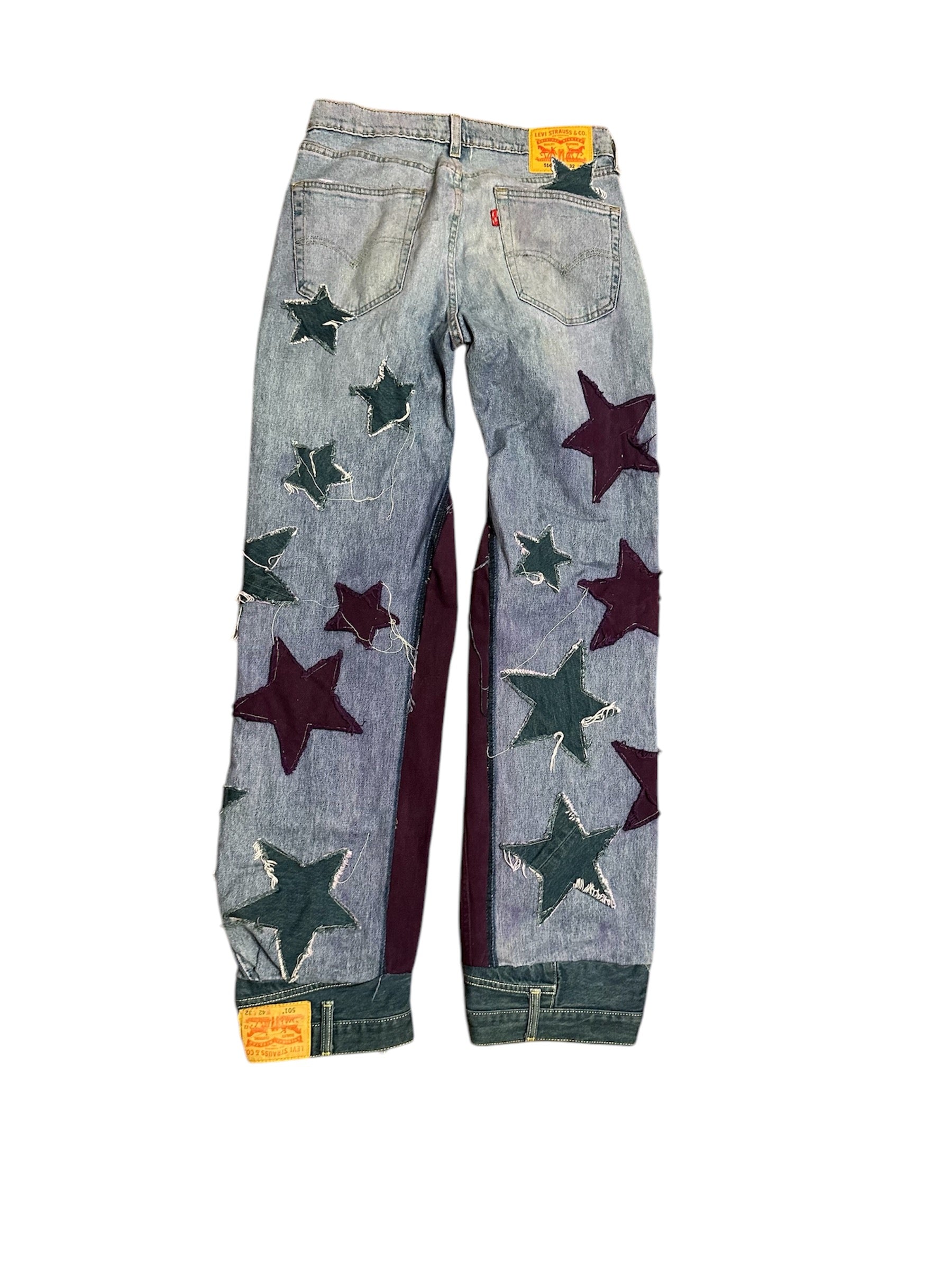size 32 purple Star Skinny Jeans