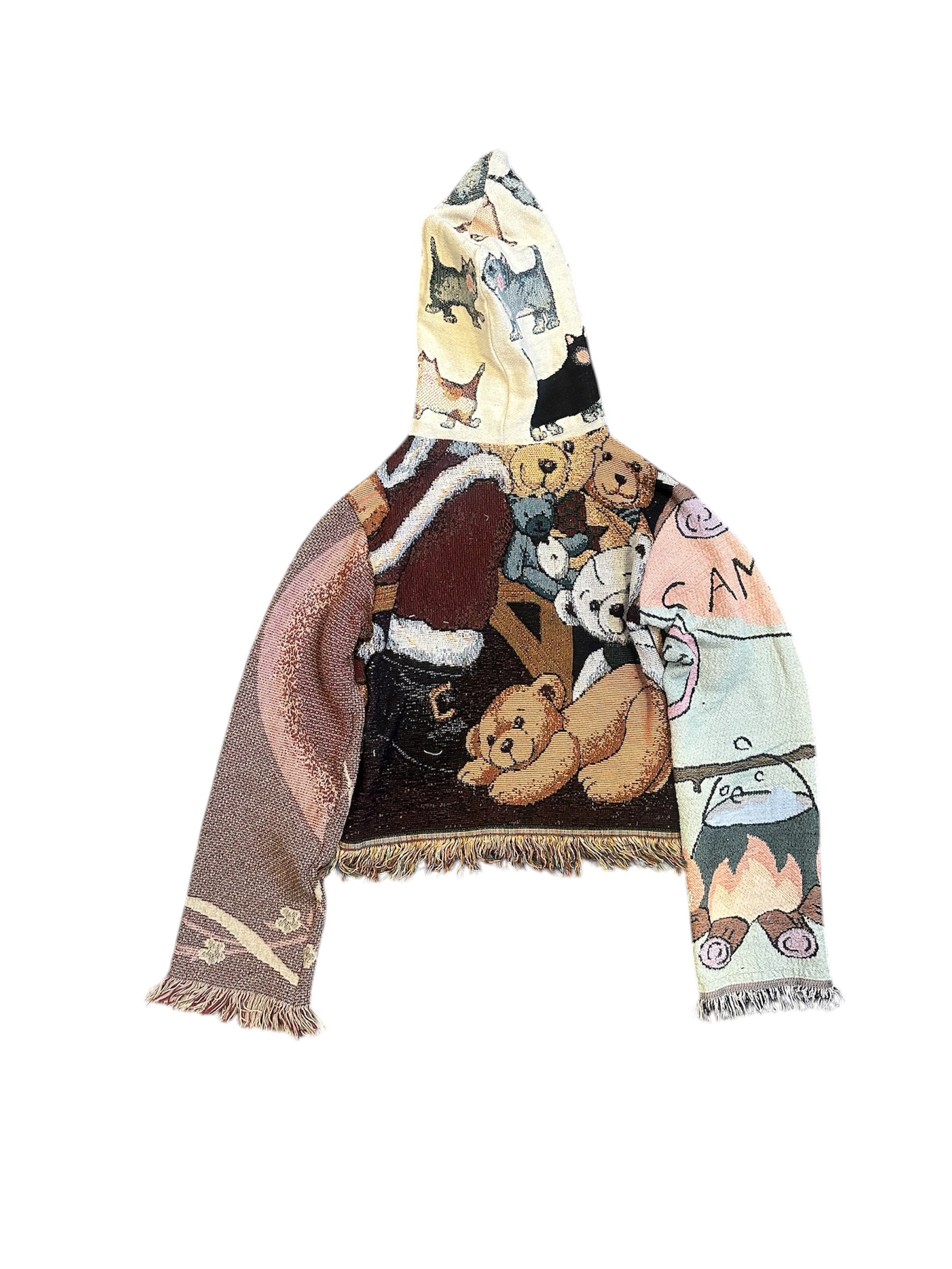 Size S 1/1 evil bear tapestry hoodie