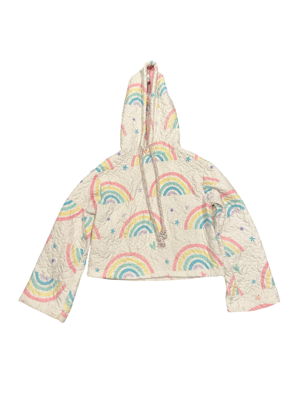 Size S 1/1 rainbows quilted hoodie