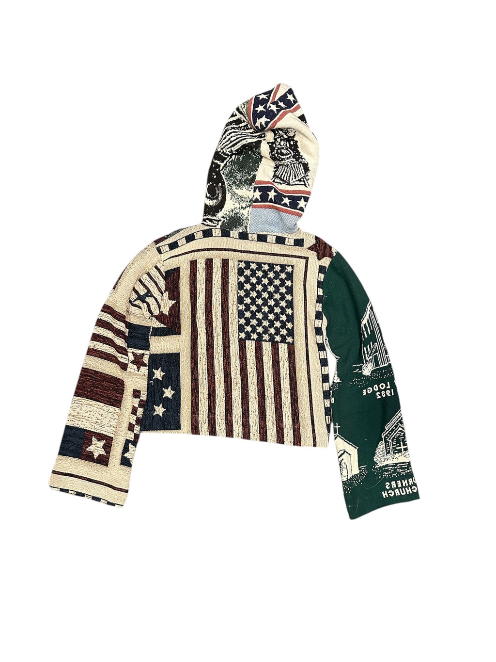 Size S 1/1 fall bears tapestry hoodie