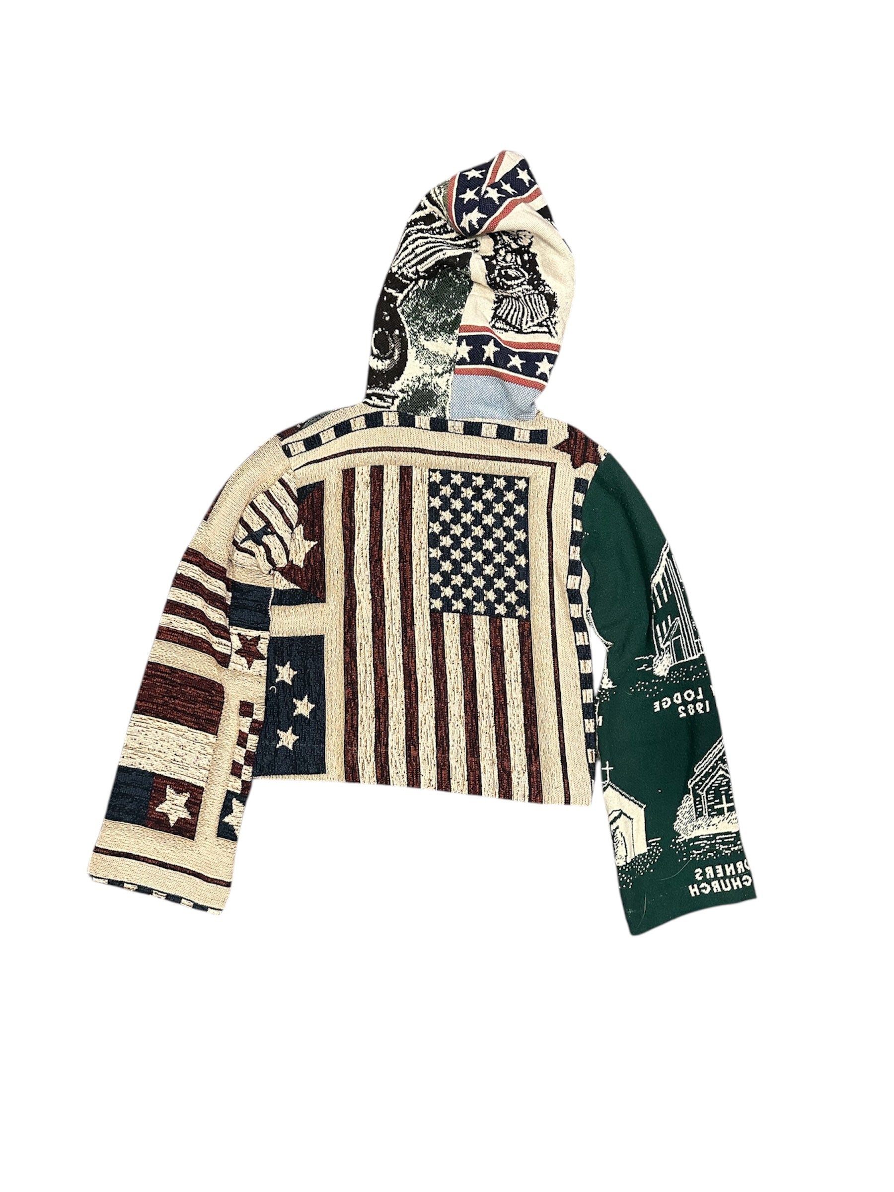 Size S 1/1 fall bears tapestry hoodie