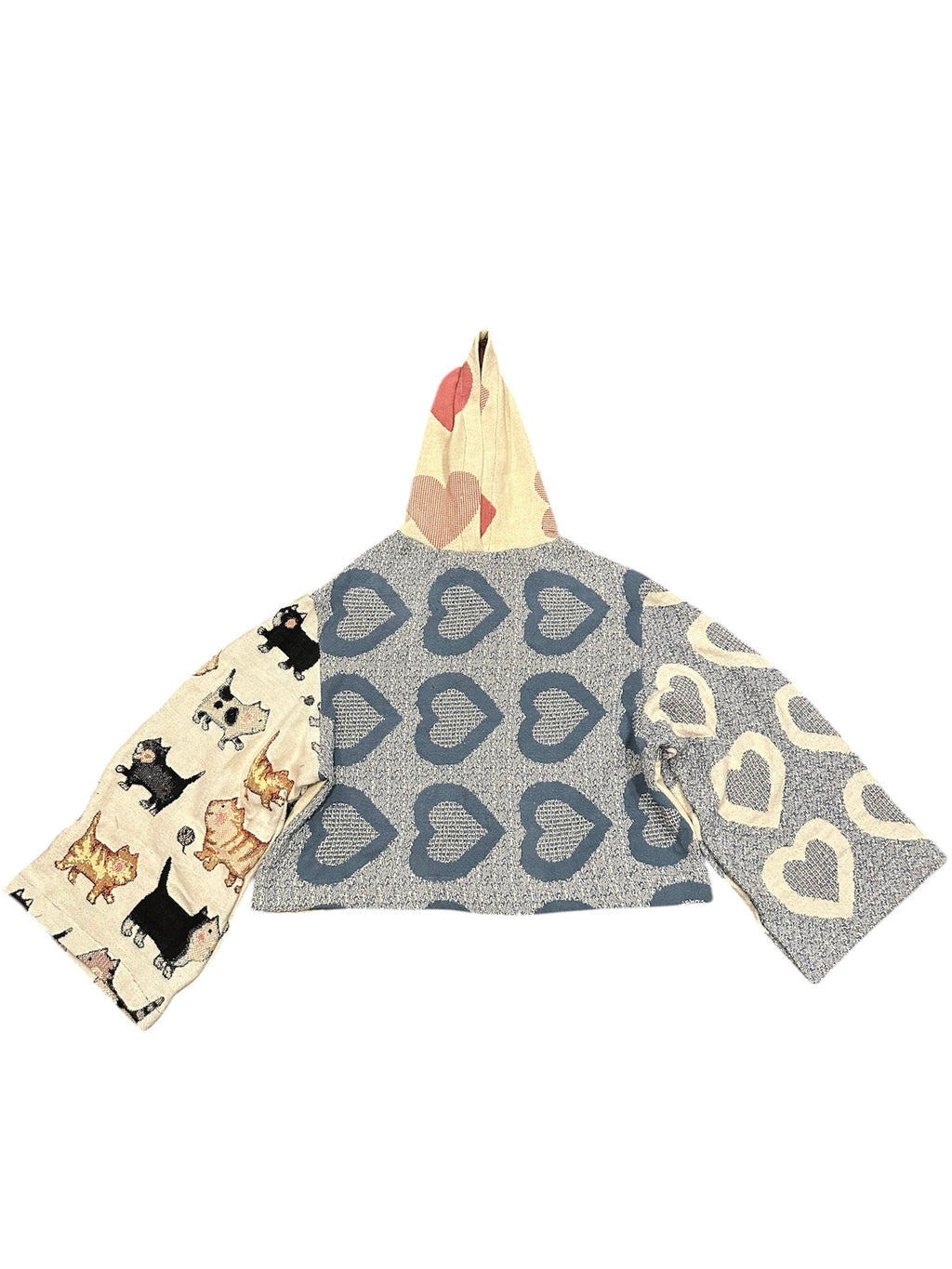 Size L 1/1 hearts tapestry hoodie