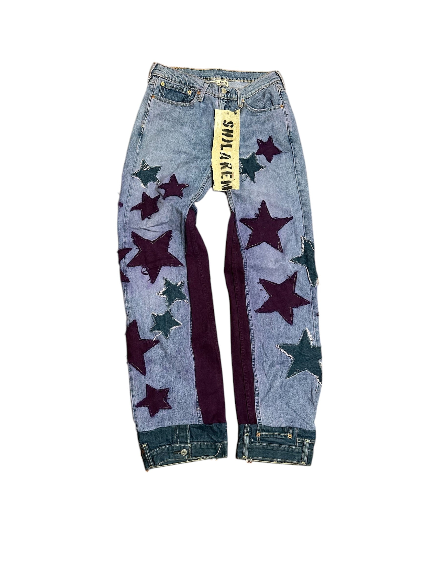 size 32 purple Star Skinny Jeans