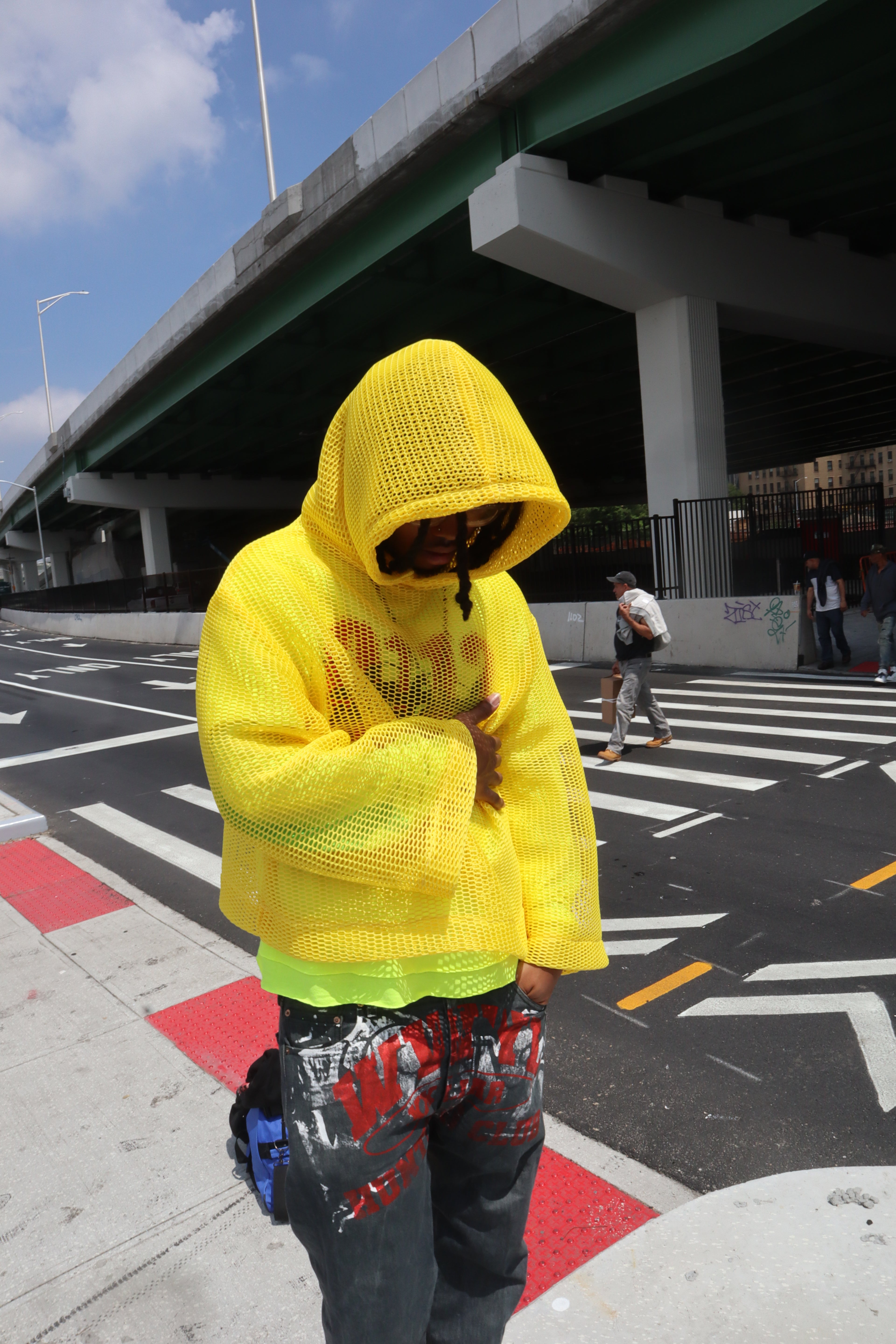 0602 rubber duck mesh hoodie