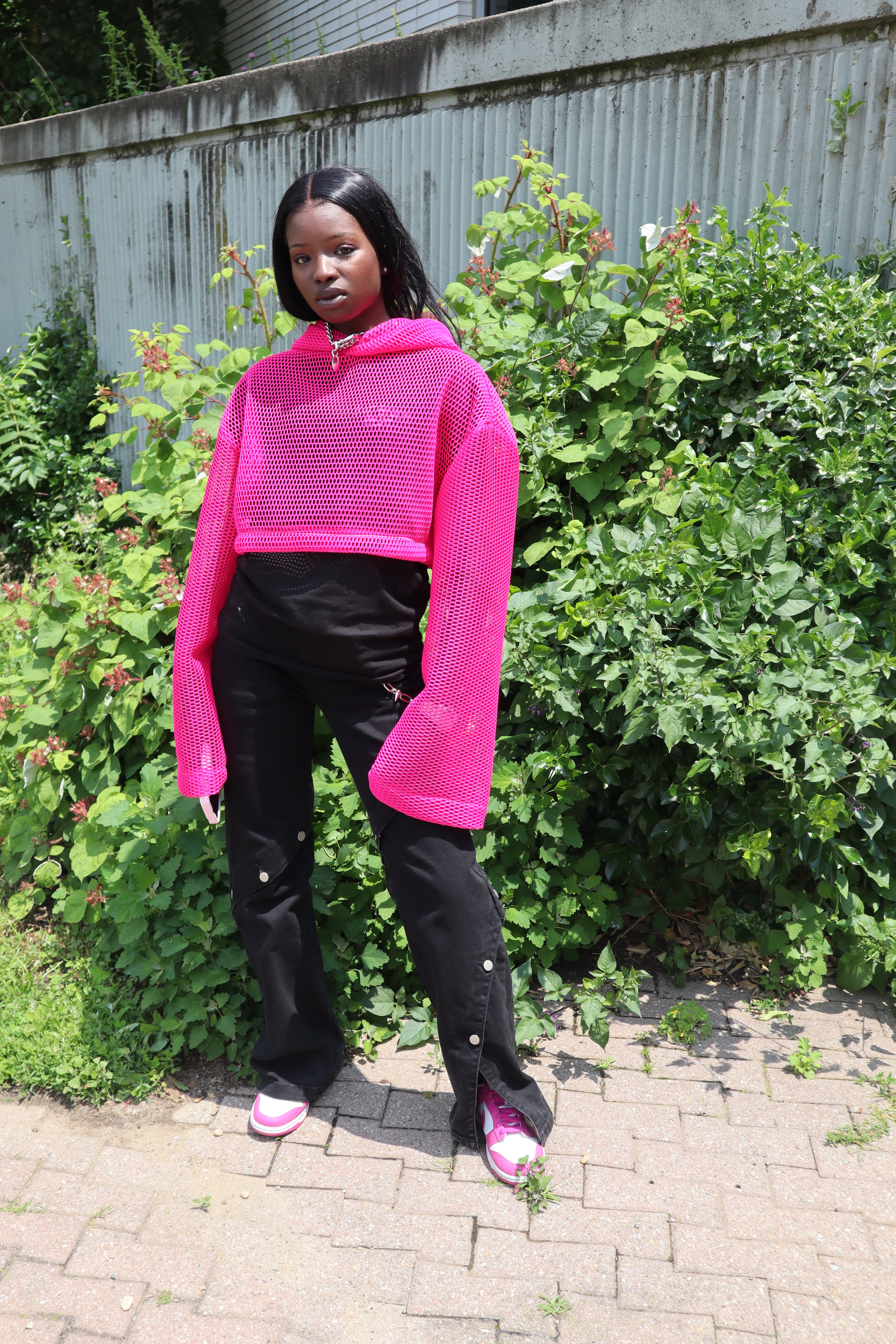 0602 beets cropped mesh hoodie